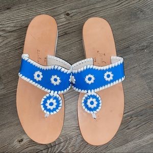 Blue and White Jack Rogers Sandals